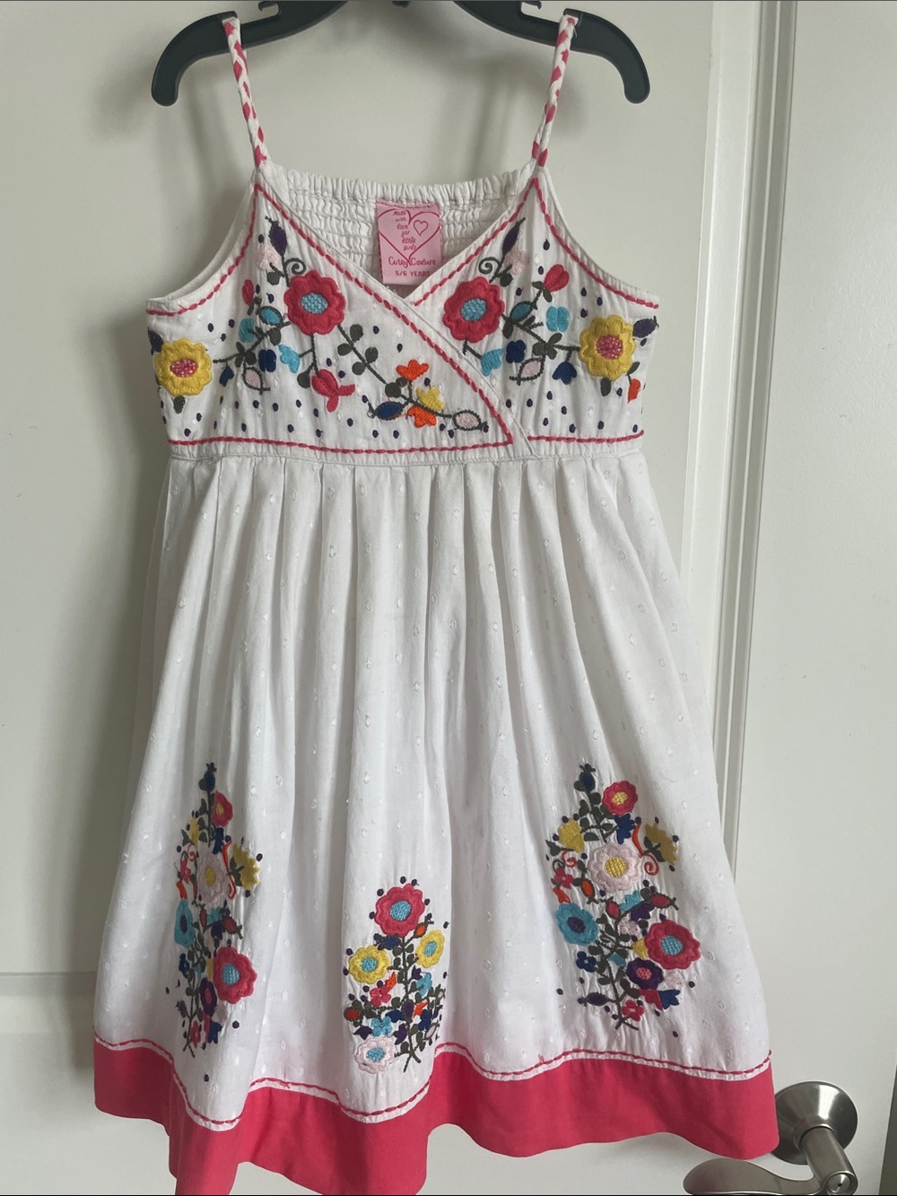 Cutey Couture White Eyelet Embroidered Floral Sundress